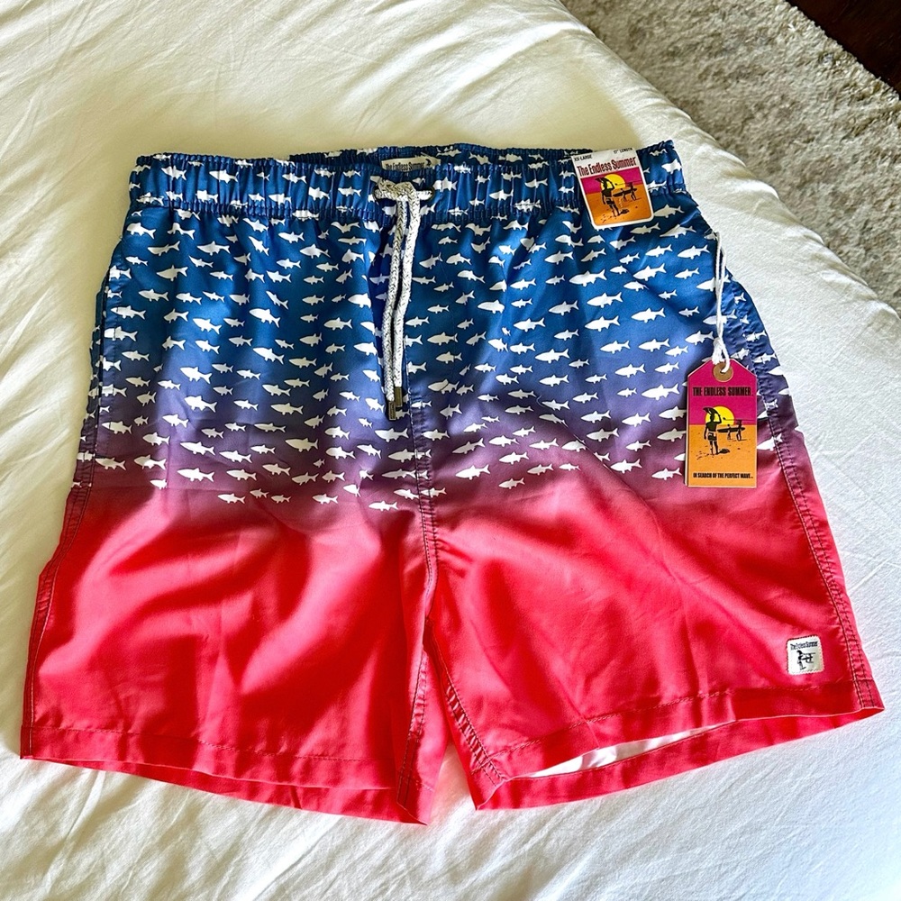 The Endless Summer XXL Shark Drawstring Swim Shorts